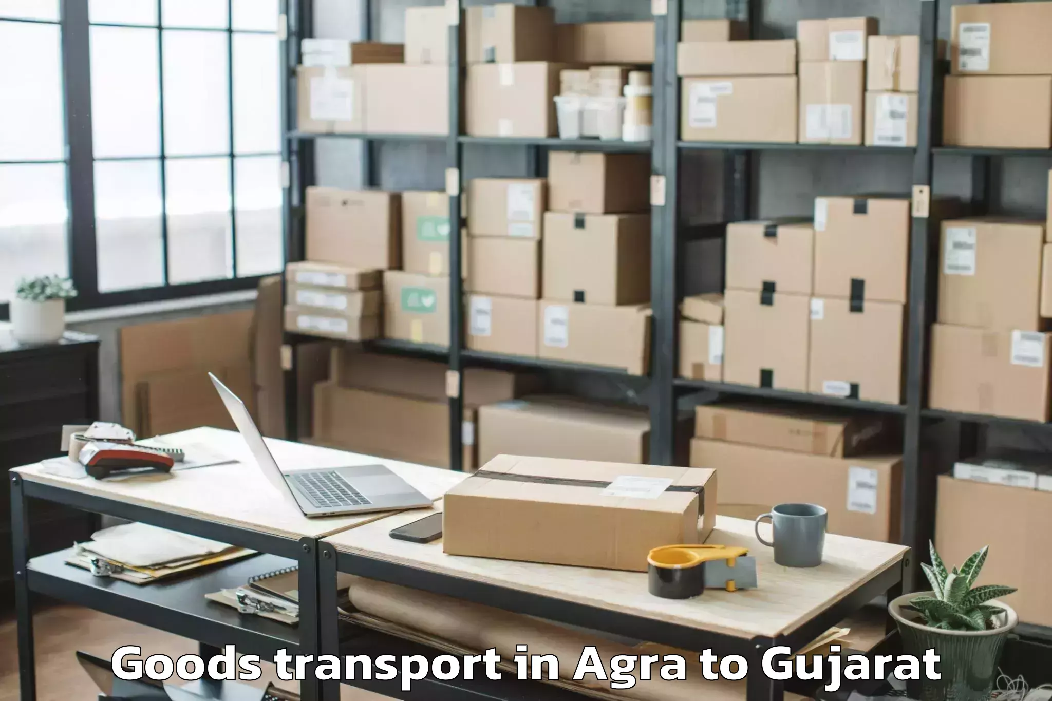 Book Agra to Thasra Goods Transport Online